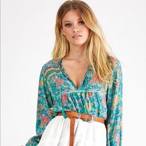 Spell | Folk Town Blouse Turquoise | L
